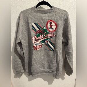 Tultex Gray 1987 World Series Crewneck Sweater